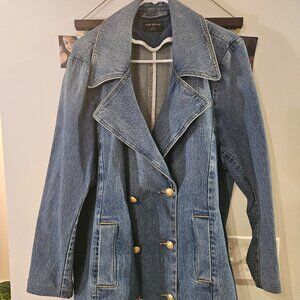 Lightweight Double Breasted Denim Peacoat